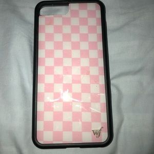 Pink checkered phone case7+ and 8+